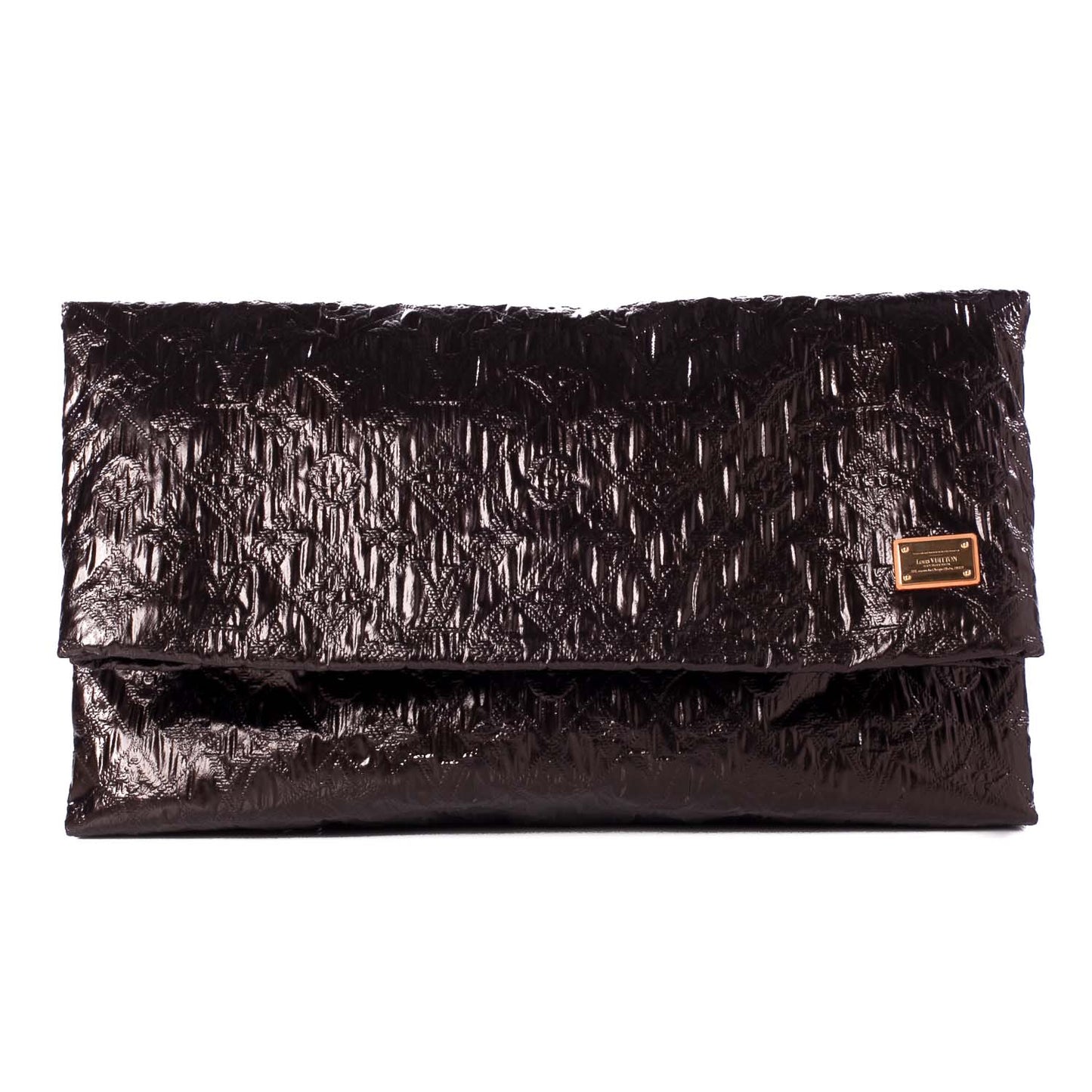 Jacquard Quilted Monogram Limelight Clutch GM Black