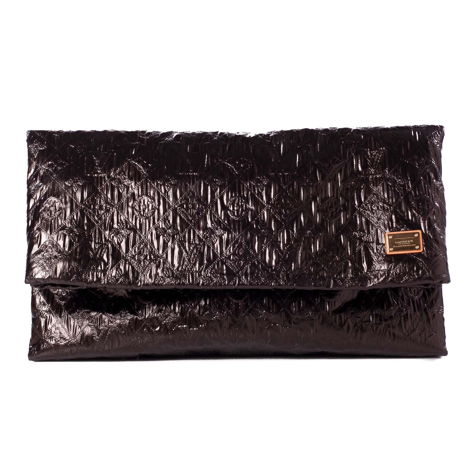 Louis Vuitton Jacquard Quilted Monogram Limelight Clutch GM Black 1 of 8