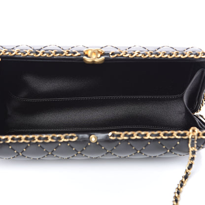 Chanel Lambskin Quilted Chain Around Clutch Black 5 of 10