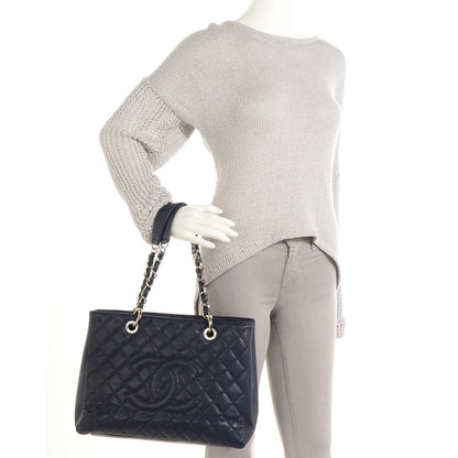 Chanel Caviar Large Grand Shopping Tote GST Navy Blue 2 of 7