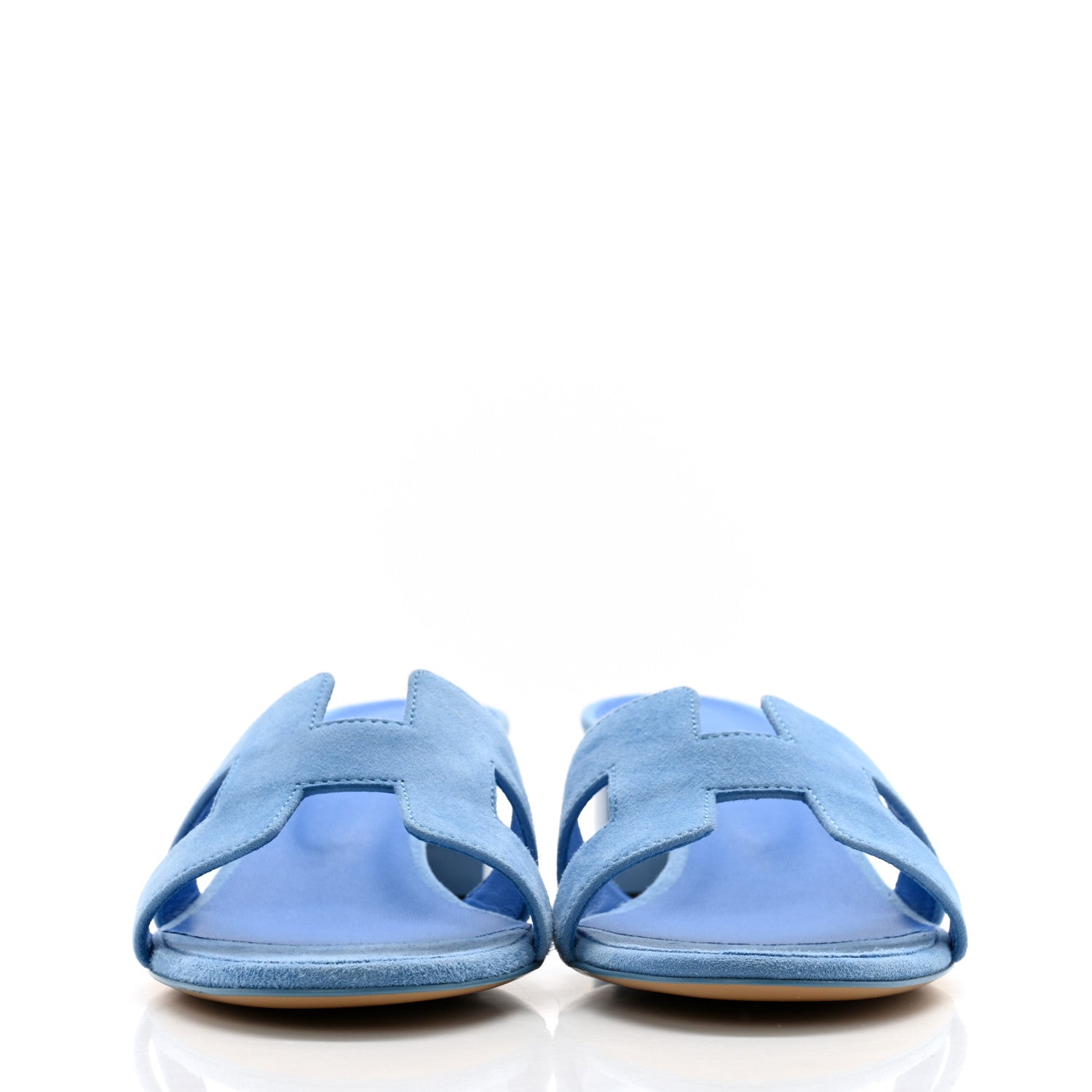 Hermes Suede Goatskin Oasis Sandals 38.5 Bleu Cameo 2 of 9
