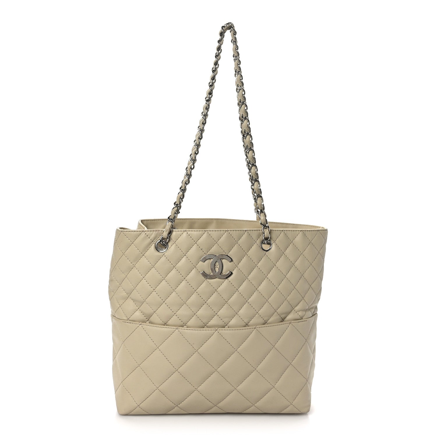 Chanel Calfskin Quilted In the Business North South Tote Ivory 1 of 9