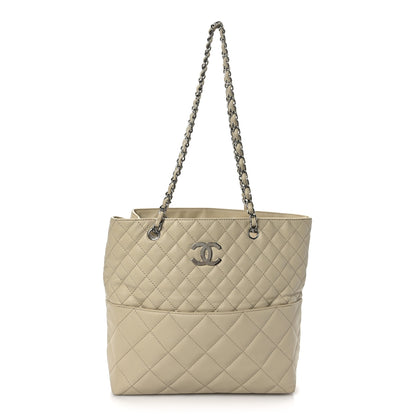 Chanel Calfskin Quilted In the Business North South Tote Ivory 1 of 9