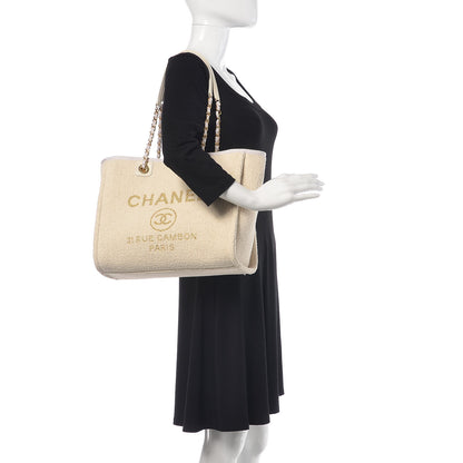 Chanel Lurex Boucle Small Deauville Tote White 2 of 8