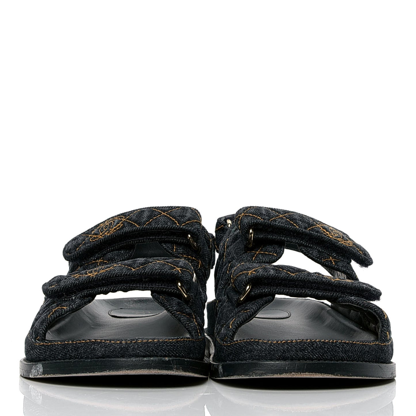 Denim Velcro Dad Sandals 39 Navy Blue