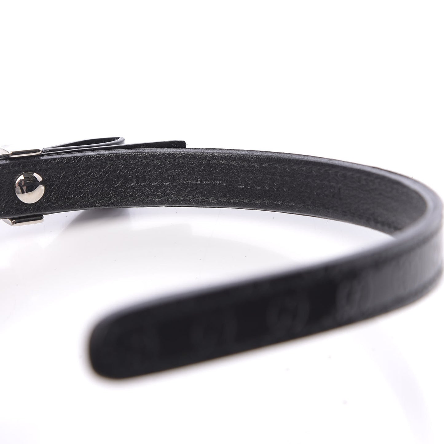 Patent Guccissima Childrens Interlocking G Bow Headband Black