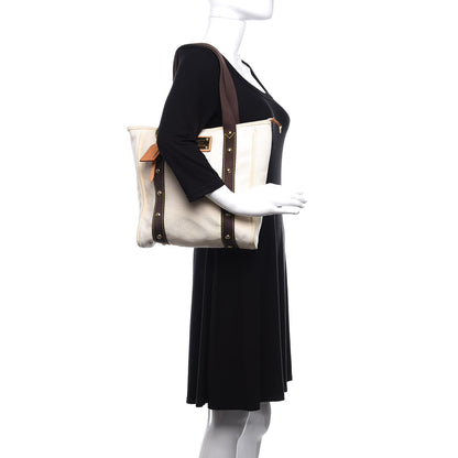 Louis Vuitton Toile Antigua Cabas MM Tote White 2 of 8
