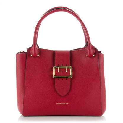 Burberry Soft Grain Calfskin Medium Buckle Tote Parade Red 1 of 8