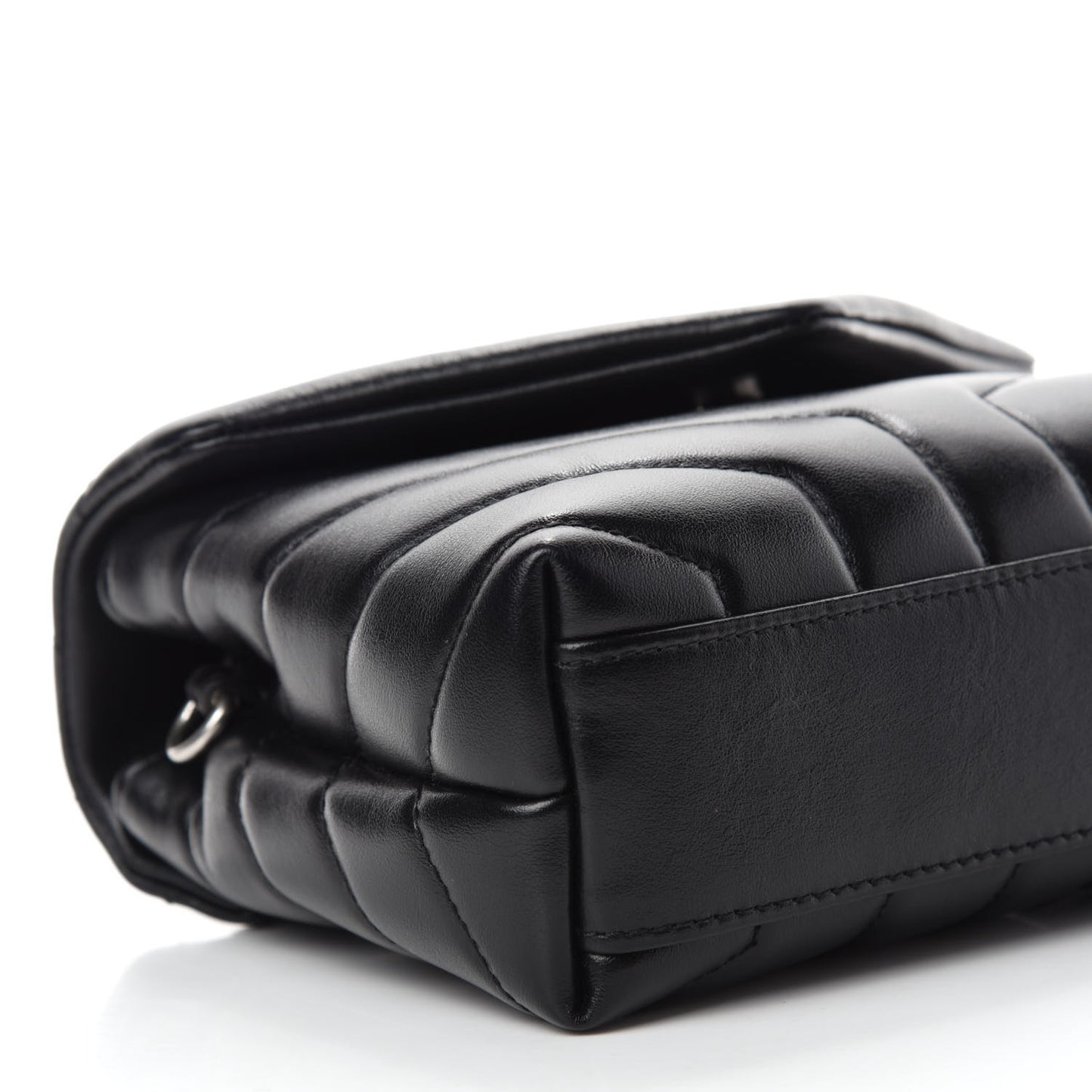 Calfskin Y Quilted Monogram Toy Loulou Crossbody Bag Black