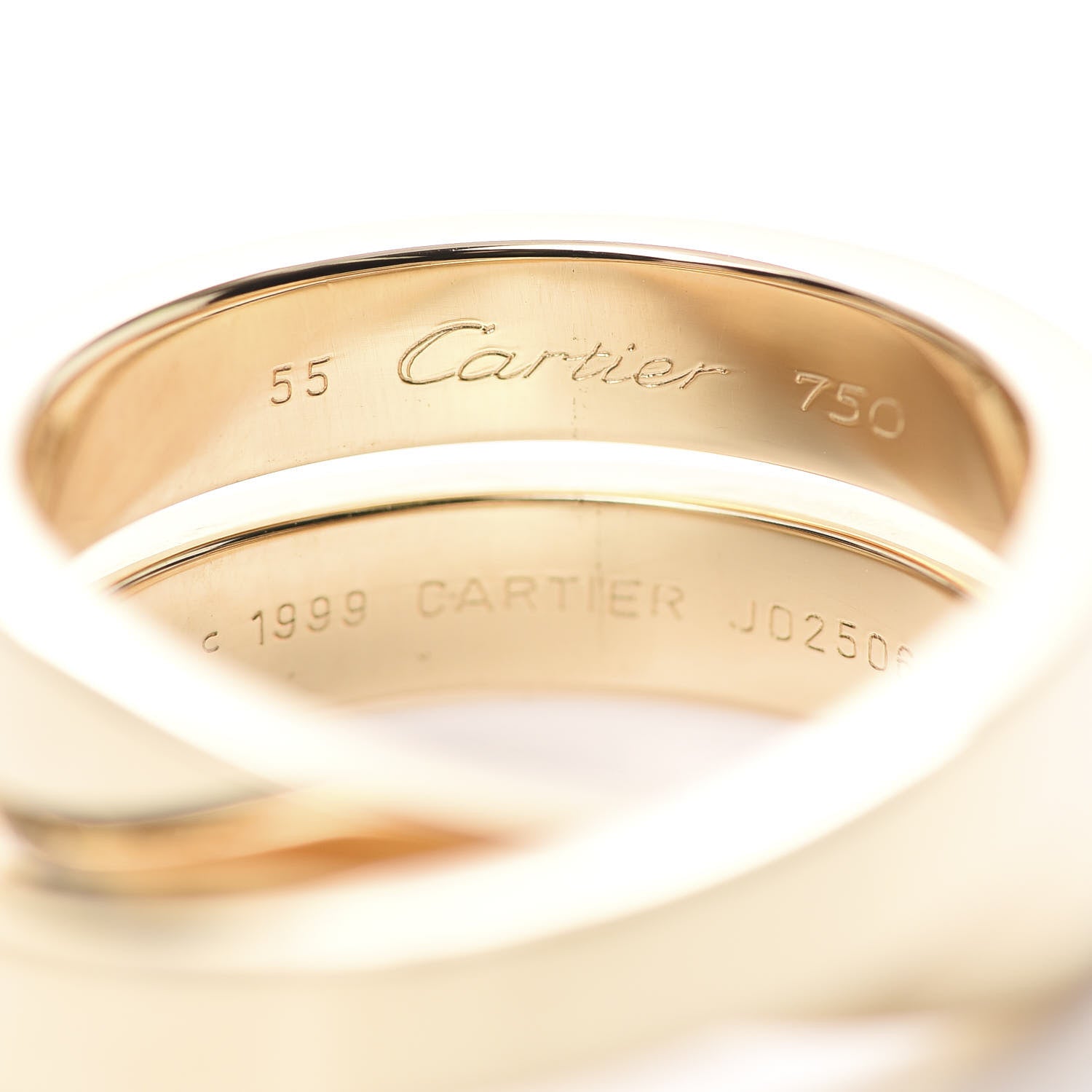 Cartier 18K Yellow Gold 9mm Paris Nouvelle Vague Ring 55 7.25 5 of 6