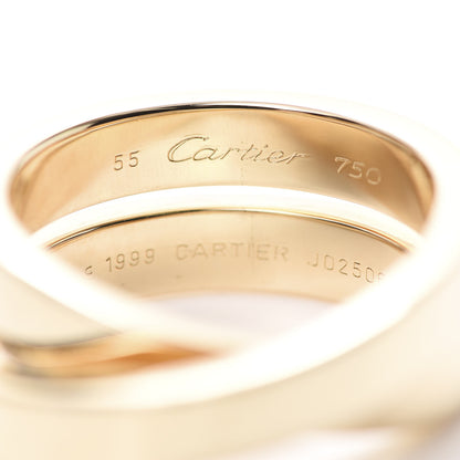 Cartier 18K Yellow Gold 9mm Paris Nouvelle Vague Ring 55 7.25 5 of 6