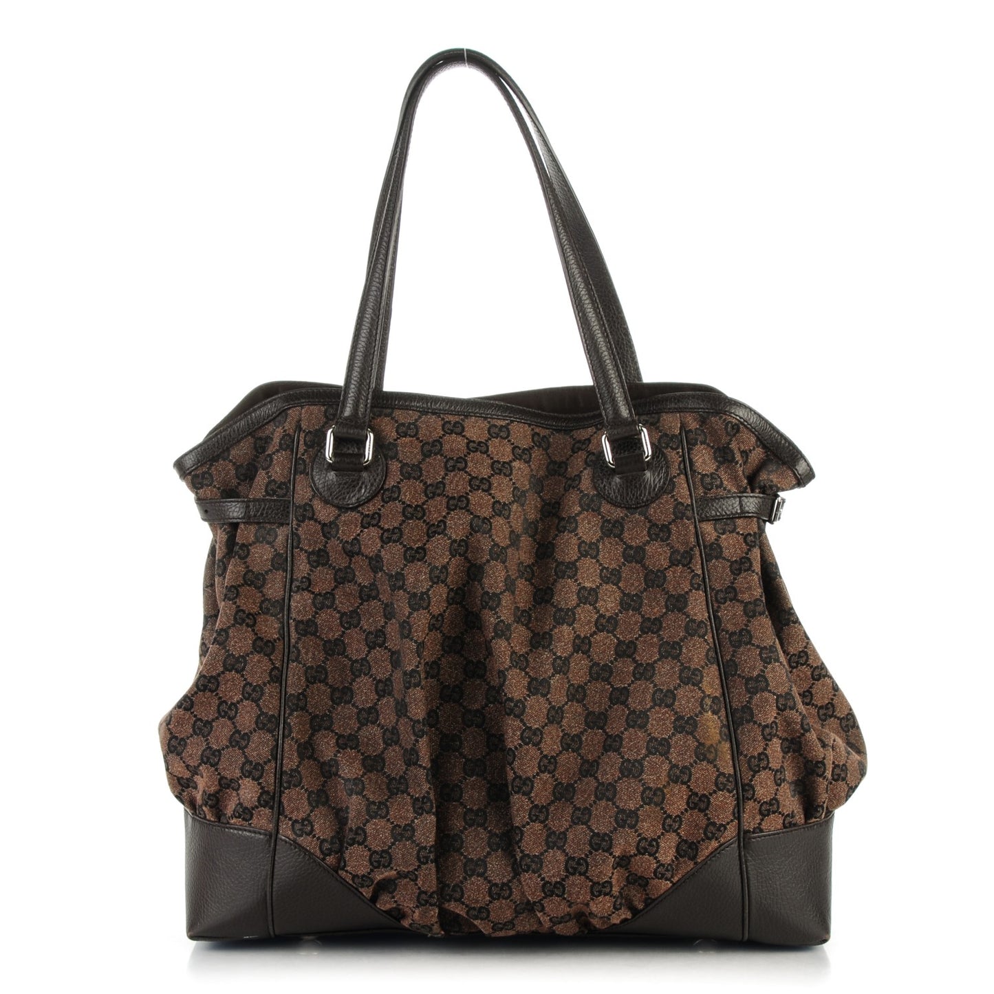 Monogram Denim Full Moon Tote Dark Brown