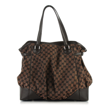 Gucci Monogram Denim Full Moon Tote Dark Brown 1 of 11