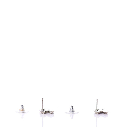 Chanel Crystal Mini Timeless CC Earrings Silver 3 of 5