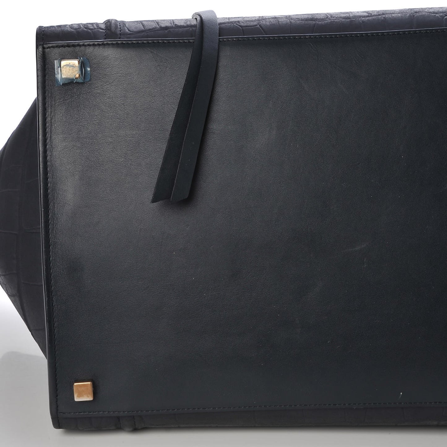 Crocodile Embossed Nubuck Medium Phantom Luggage Navy Blue