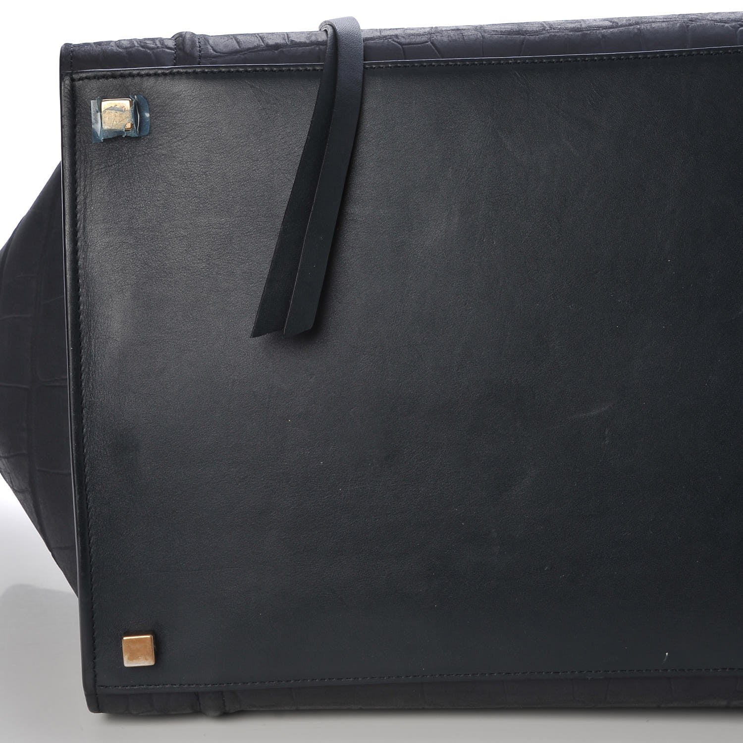Celine Crocodile Embossed Nubuck Medium Phantom Luggage Navy Blue 10 of 10