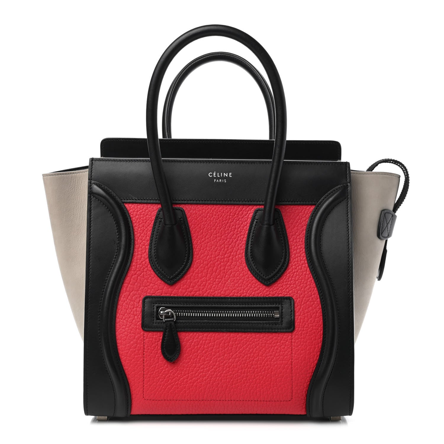 Celine Smooth Drummed Calfskin Micro Tri-Color Luggage Dark Pink 2 of 8