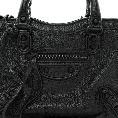 Balenciaga Chevre Black Metallic Edge Hardware Mini City Black 7 of 10