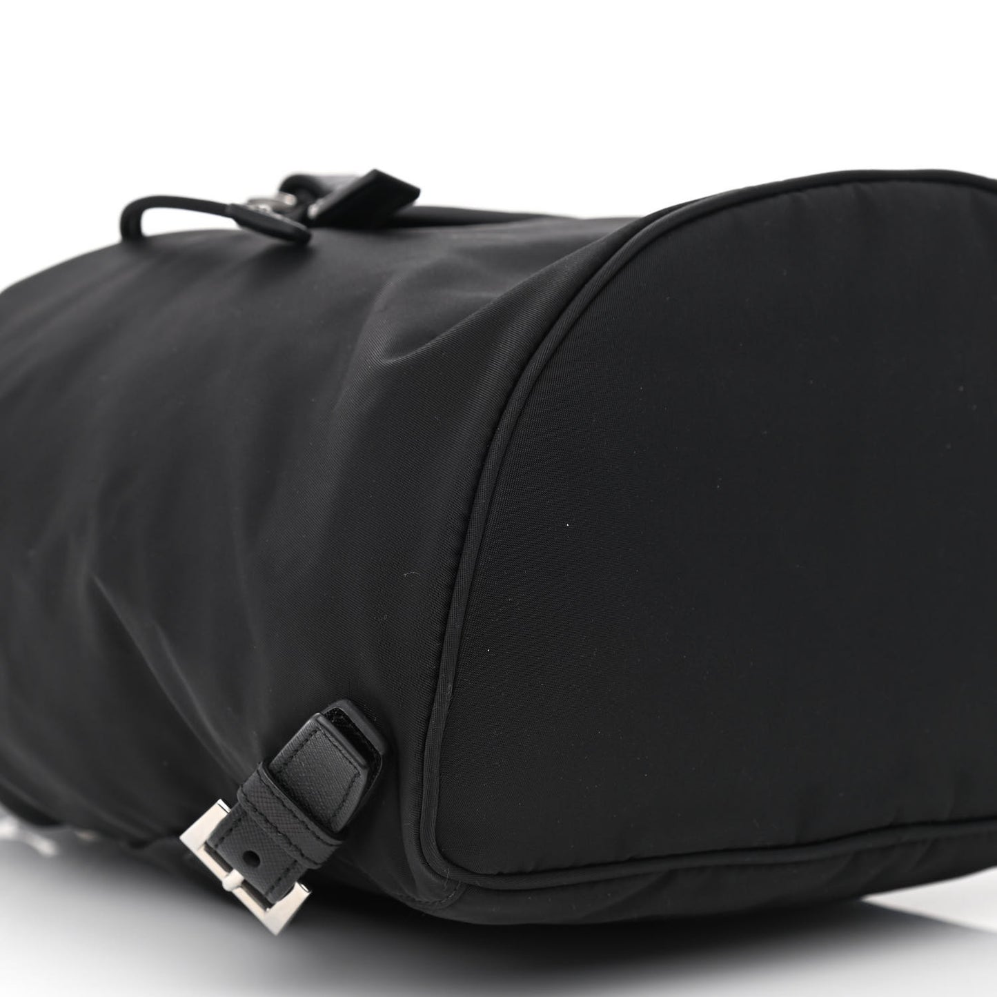 Nylon Vela Saffiano Small Cinch Backpack Black