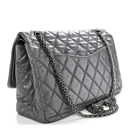 Chanel Metallic Aged Calfskin Quilted 2.55 Reissue 227 Flap Dark Silver 3 of 13