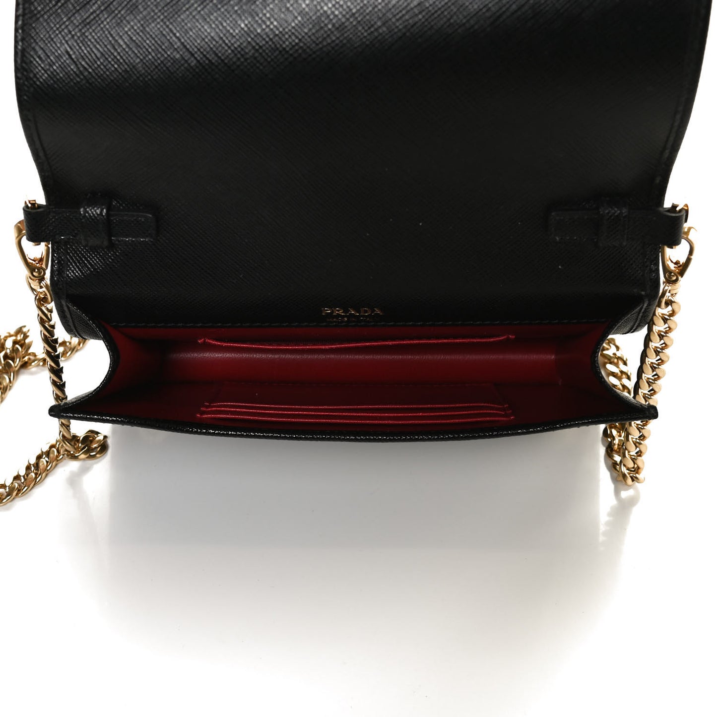 Saffiano Lux Mini Crossbody Bag Black