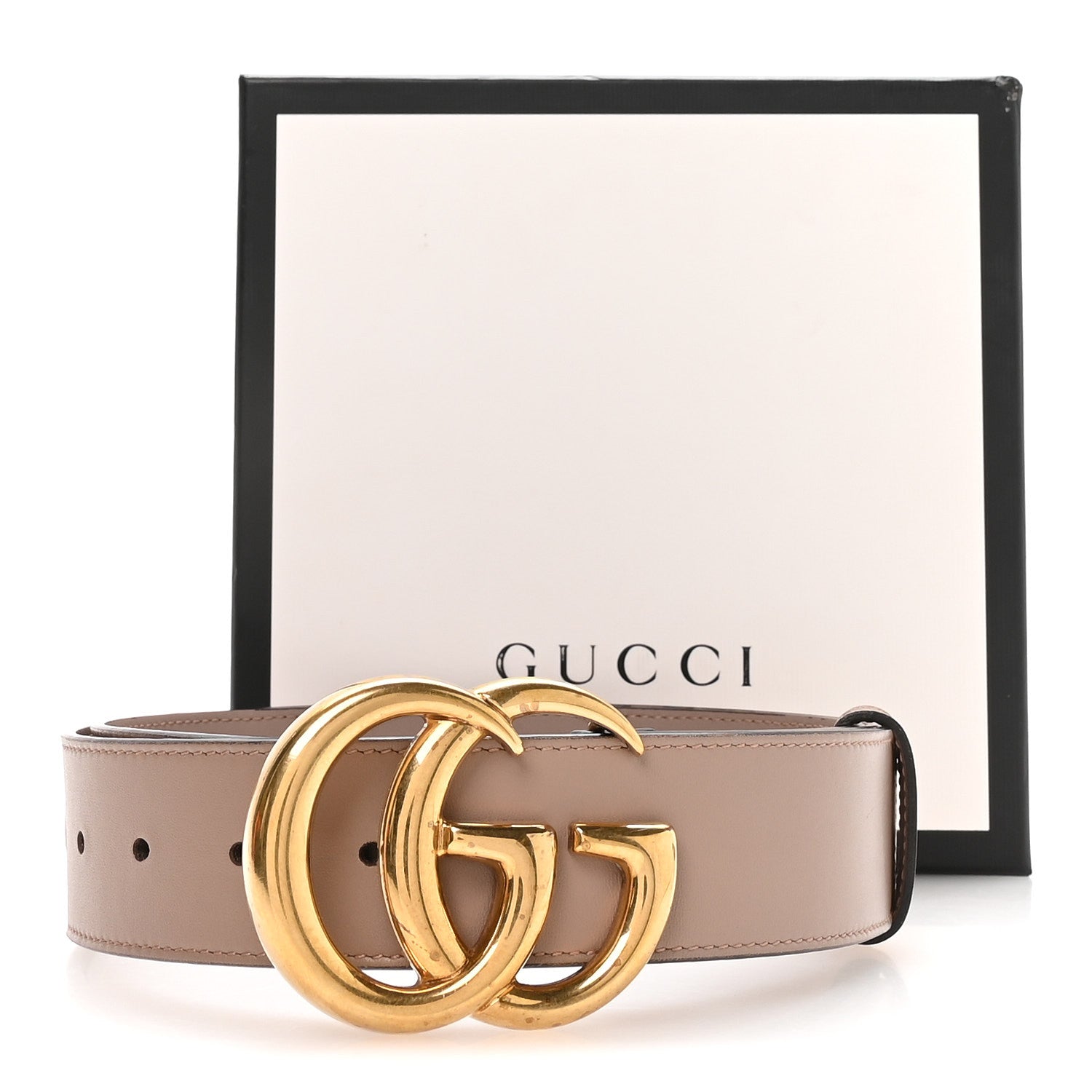 Gucci Calfskin Double G 40mm Belt 95 38 Porcelain Rose 1882185