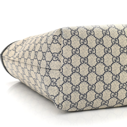 Gucci GG Supreme Monogram Textured Calfskin Web Medium Ophidia Shopping Tote Beige Blue 9 of 10