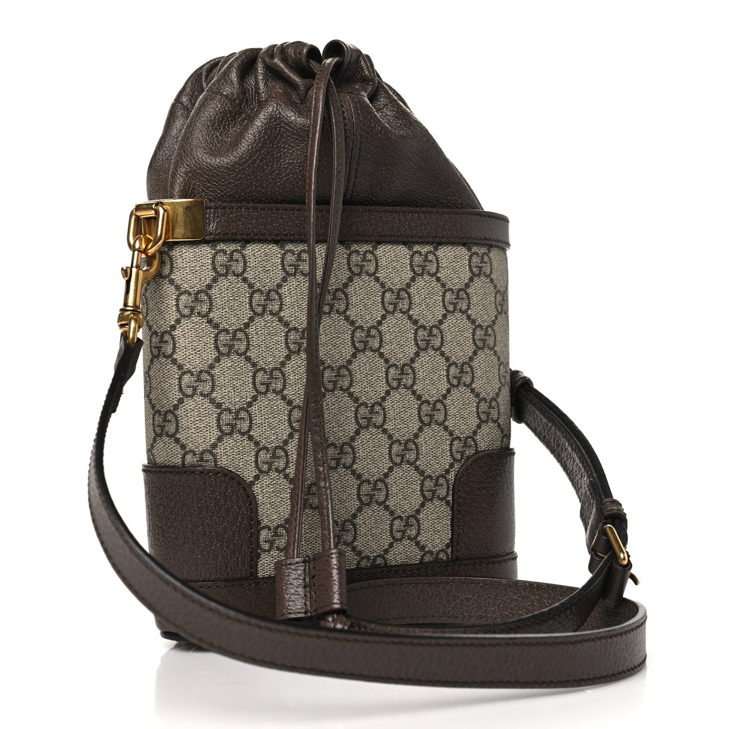GG Supreme Monogram Ophidia Small Bucket Crossbody Bag Beige Ebony