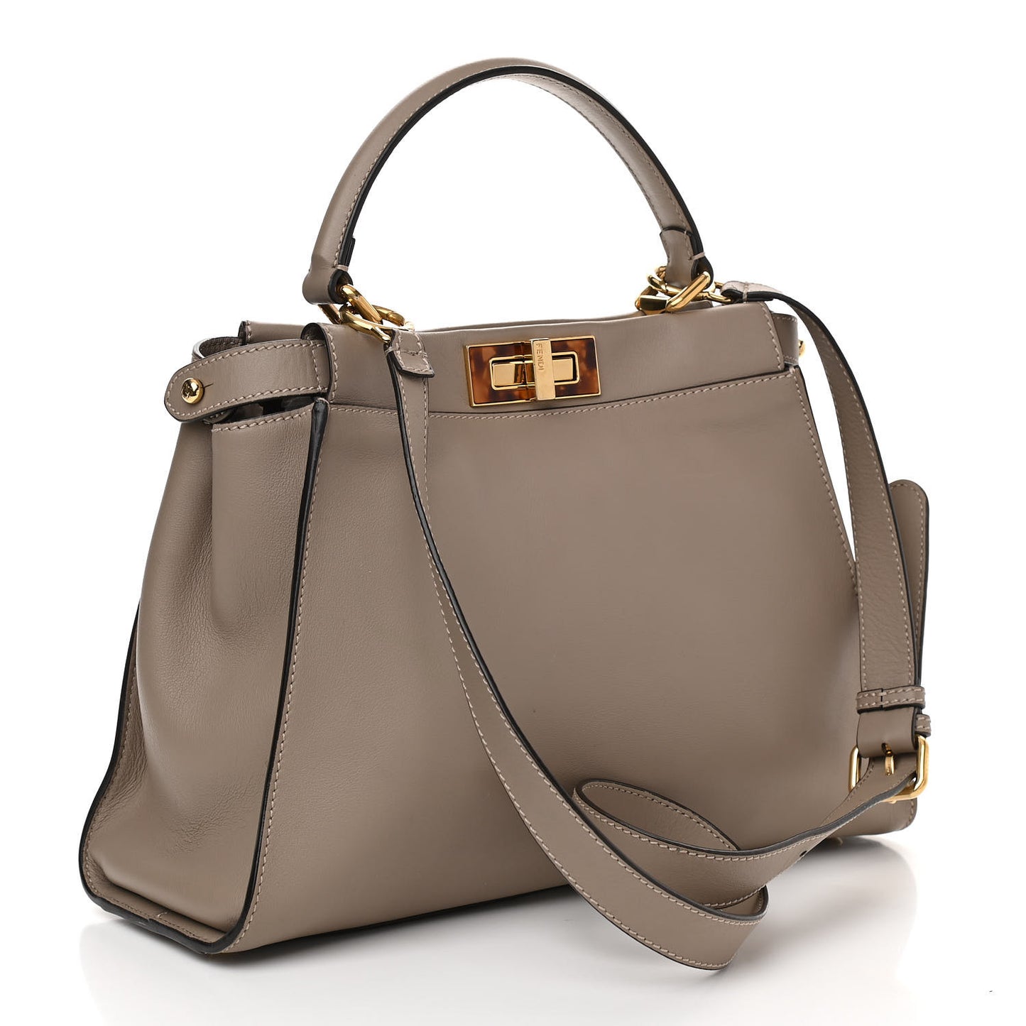 Vitello Seta Plexiglass Tortoise Medium Peekaboo Iconic Satchel Tortora