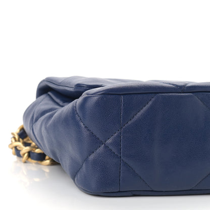 Chanel Goatskin Quilted Medium Chanel 19 Flap Dark Blue 12 of 13