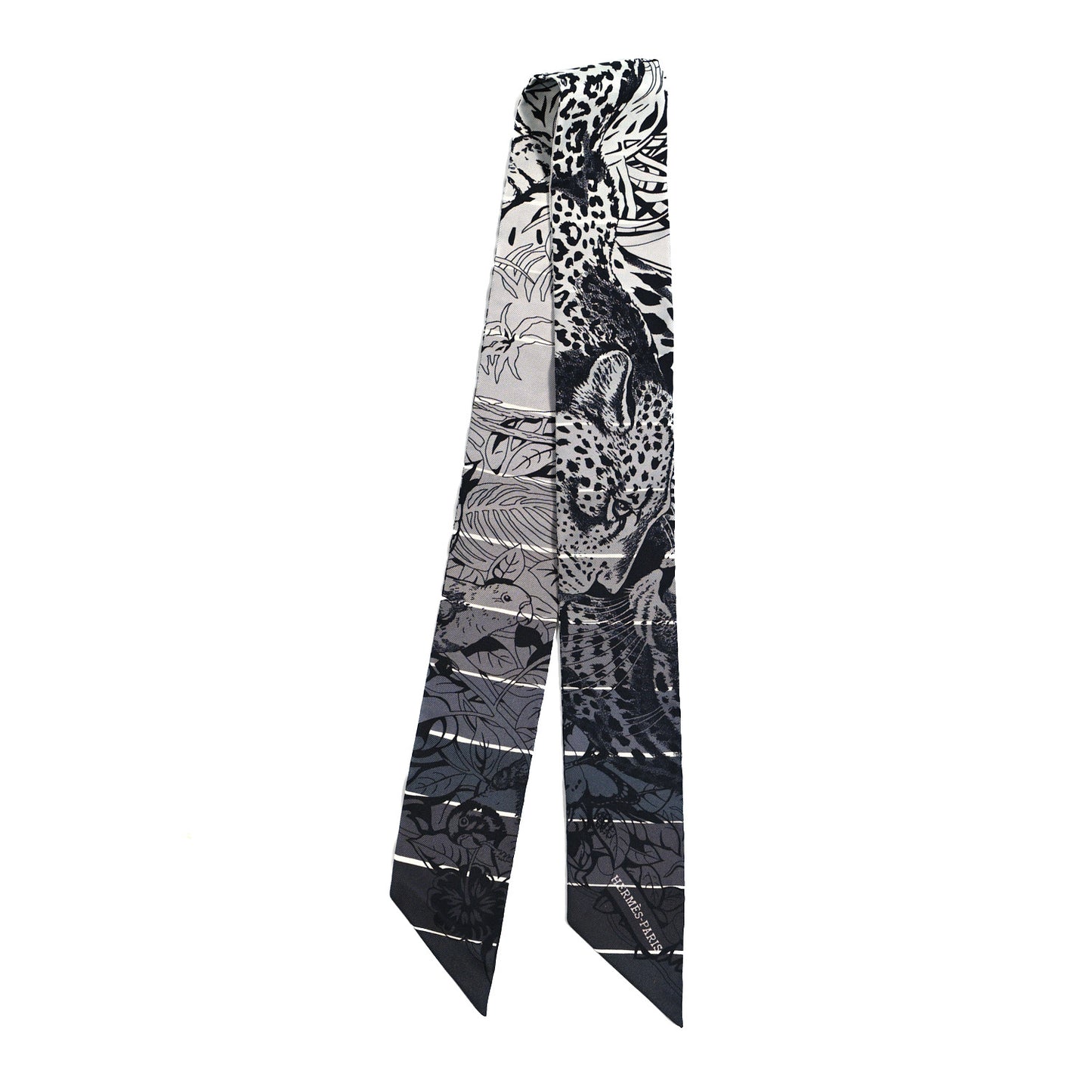 Silk Jungle Love Rainbow Twilly Gris Black White