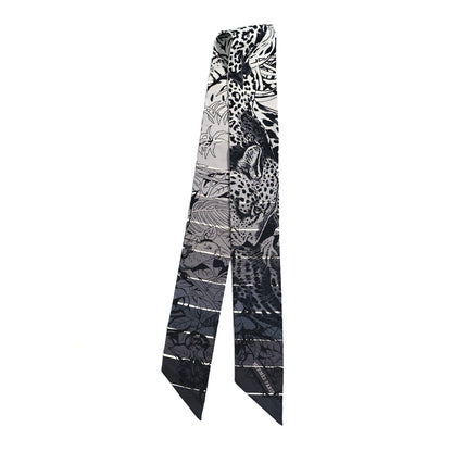 Hermes Silk Jungle Love Rainbow Twilly Gris Black White 2 of 4