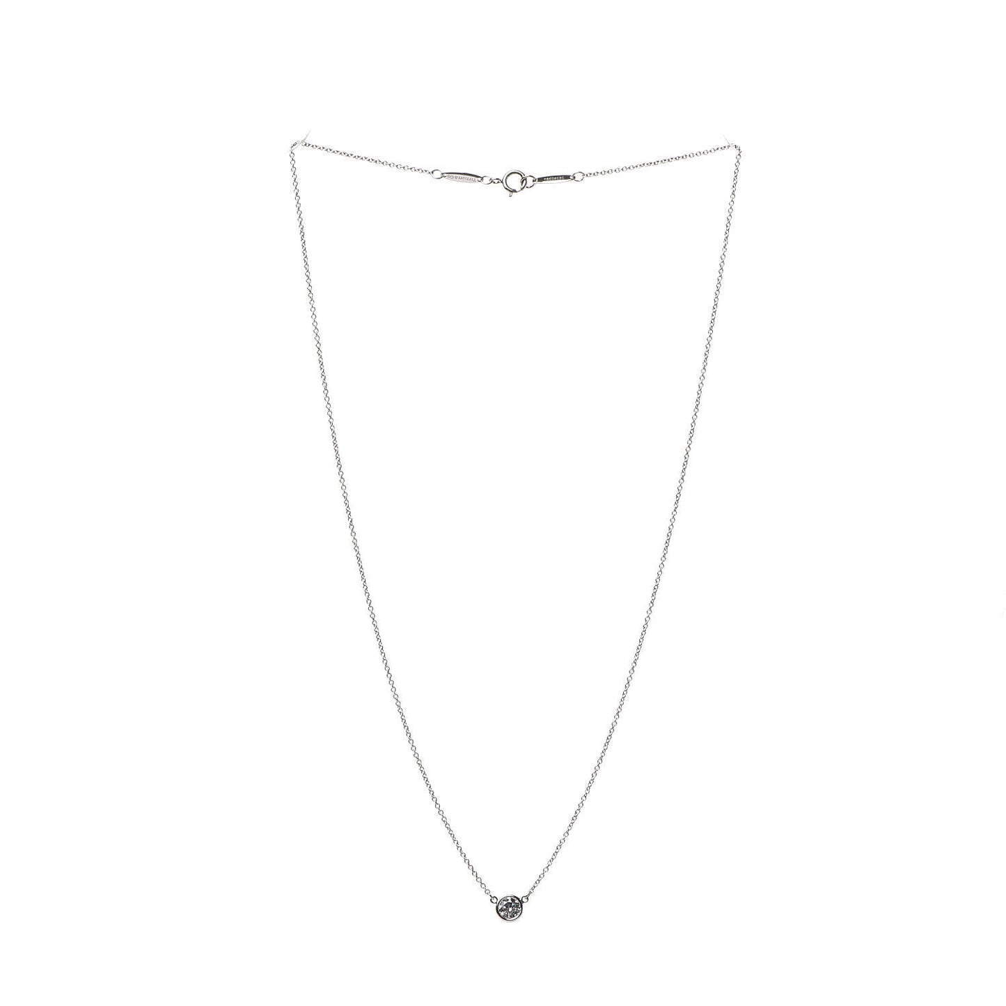 Platinum Diamond .27ct Elsa Peretti Diamonds by the Yard Pendant Necklace