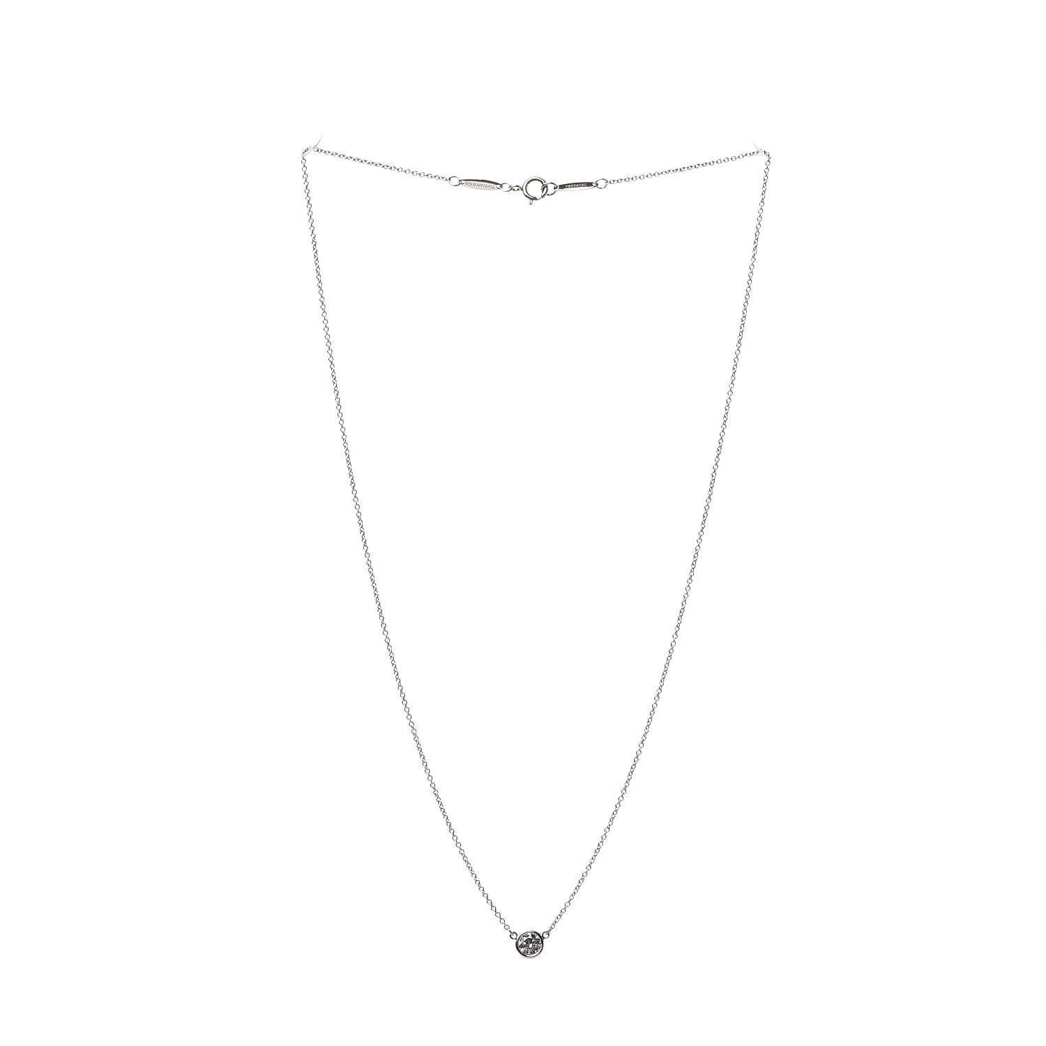 Tiffany Platinum Diamond .27ct Elsa Peretti Diamonds by the Yard Pendant Necklace 3 of 8