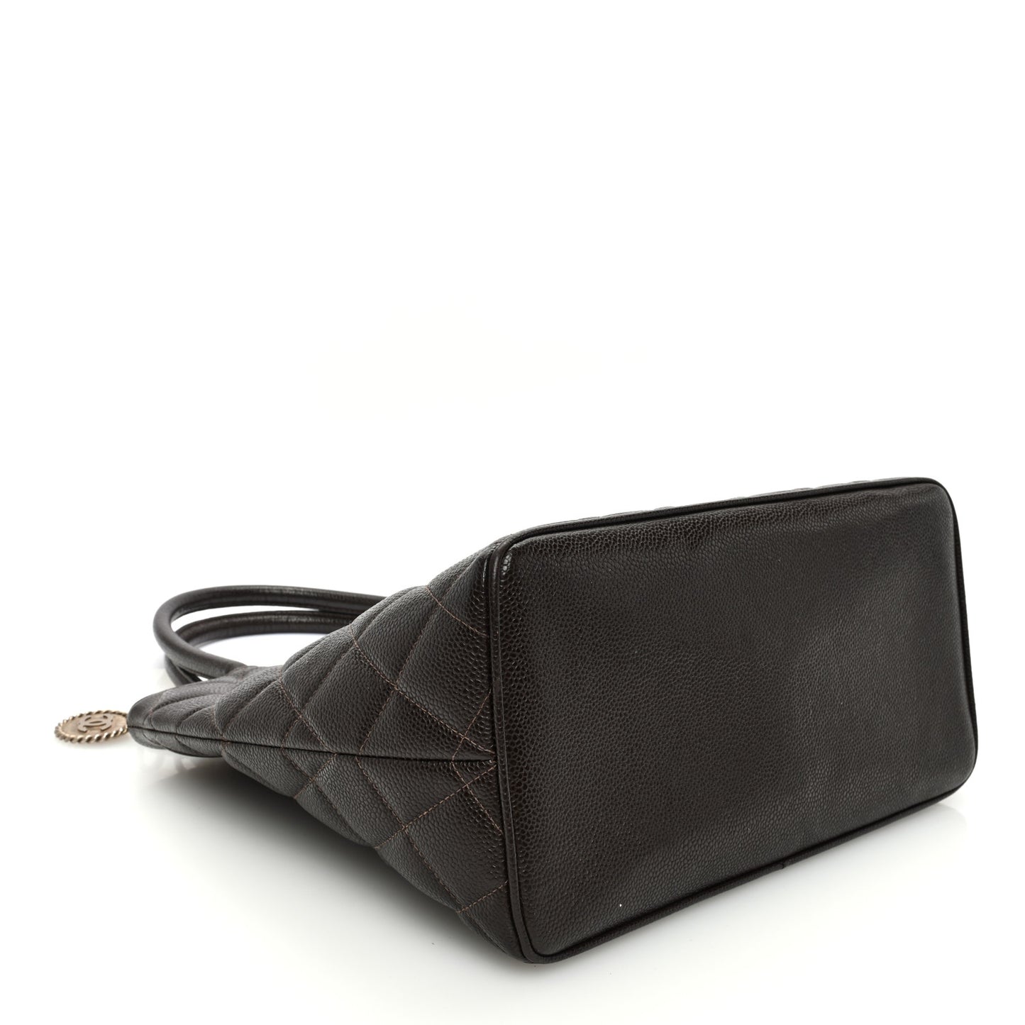Caviar Quilted Medallion Tote Dark Brown