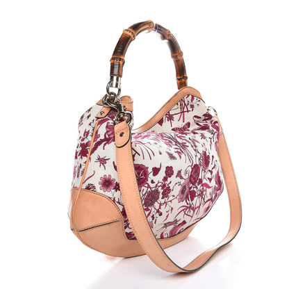 Gucci Canvas Floral Flora Medium Peggy Bamboo Top Handle Hobo 4 of 10