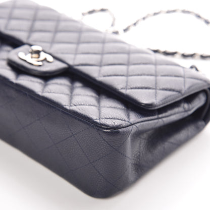 Chanel Caviar Quilted Medium Double Flap Dark Blue 10 of 12