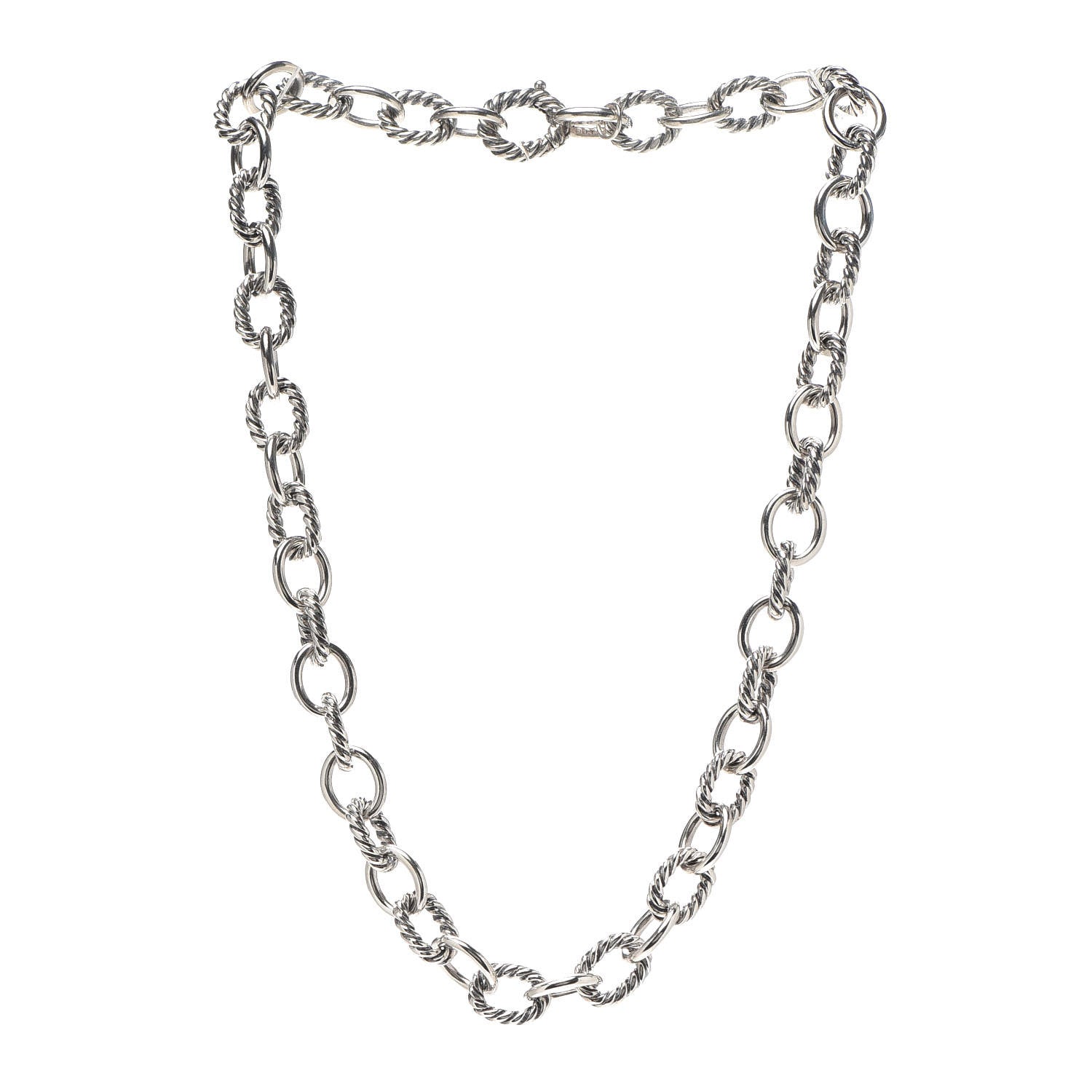 David Yurman Sterling Silver 10mm Medium Oval Link Necklace 3 of 5