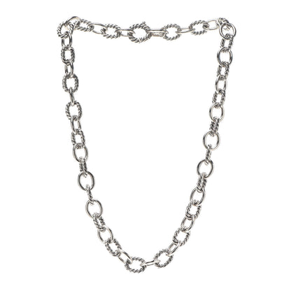 David Yurman Sterling Silver 10mm Medium Oval Link Necklace 3 of 5