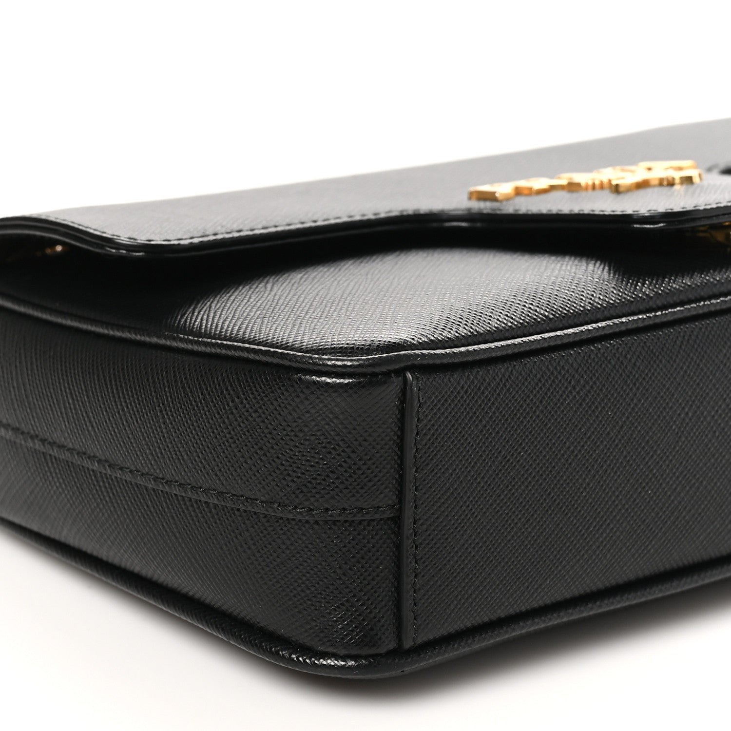 Prada Saffiano Flap Shoulder Bag Black 8 of 10