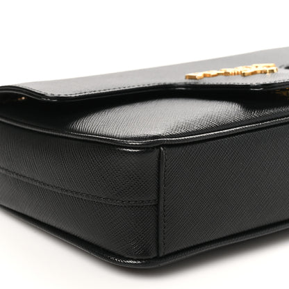 Prada Saffiano Flap Shoulder Bag Black 8 of 10