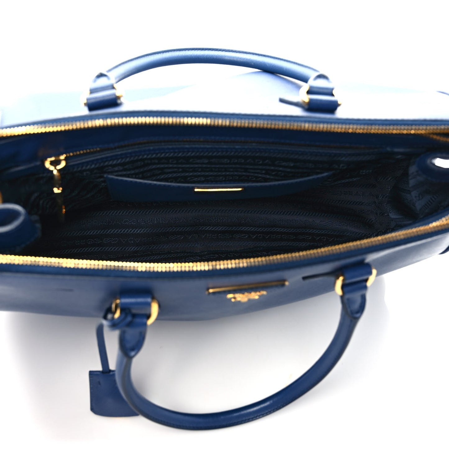 Saffiano Medium Galleria Double Zip Tote Bluette