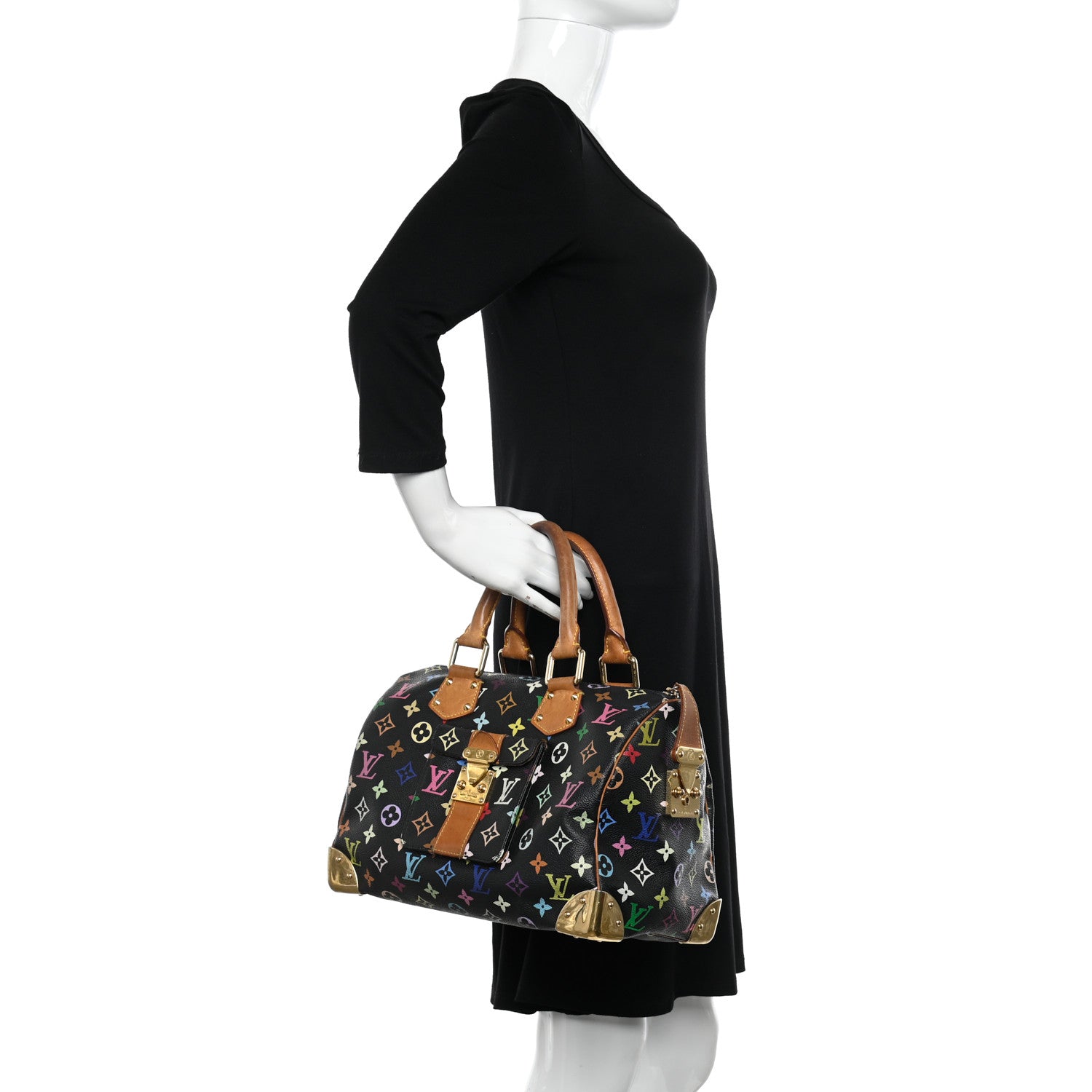 Louis Vuitton Monogram Multicolor Speedy 30 Black 3 of 13
