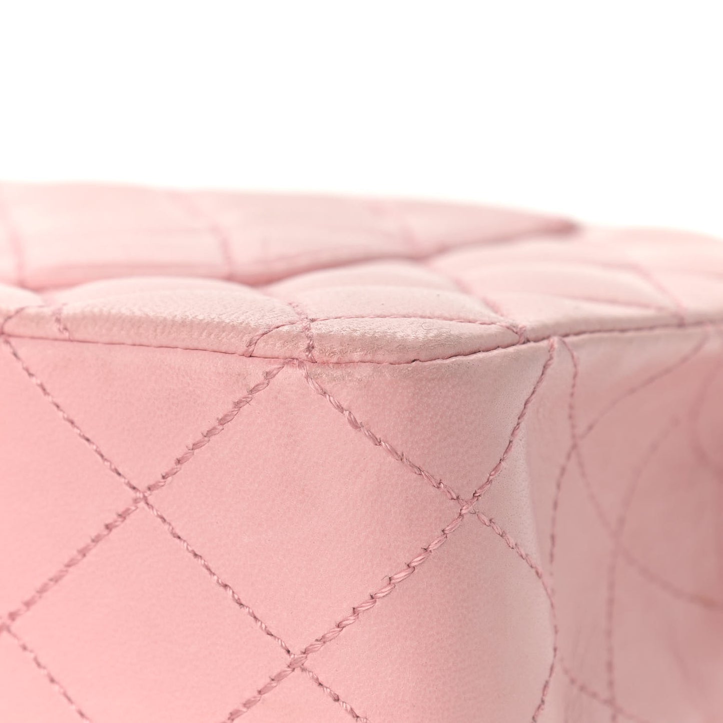Lambskin Quilted Medium Double Flap Light Pink