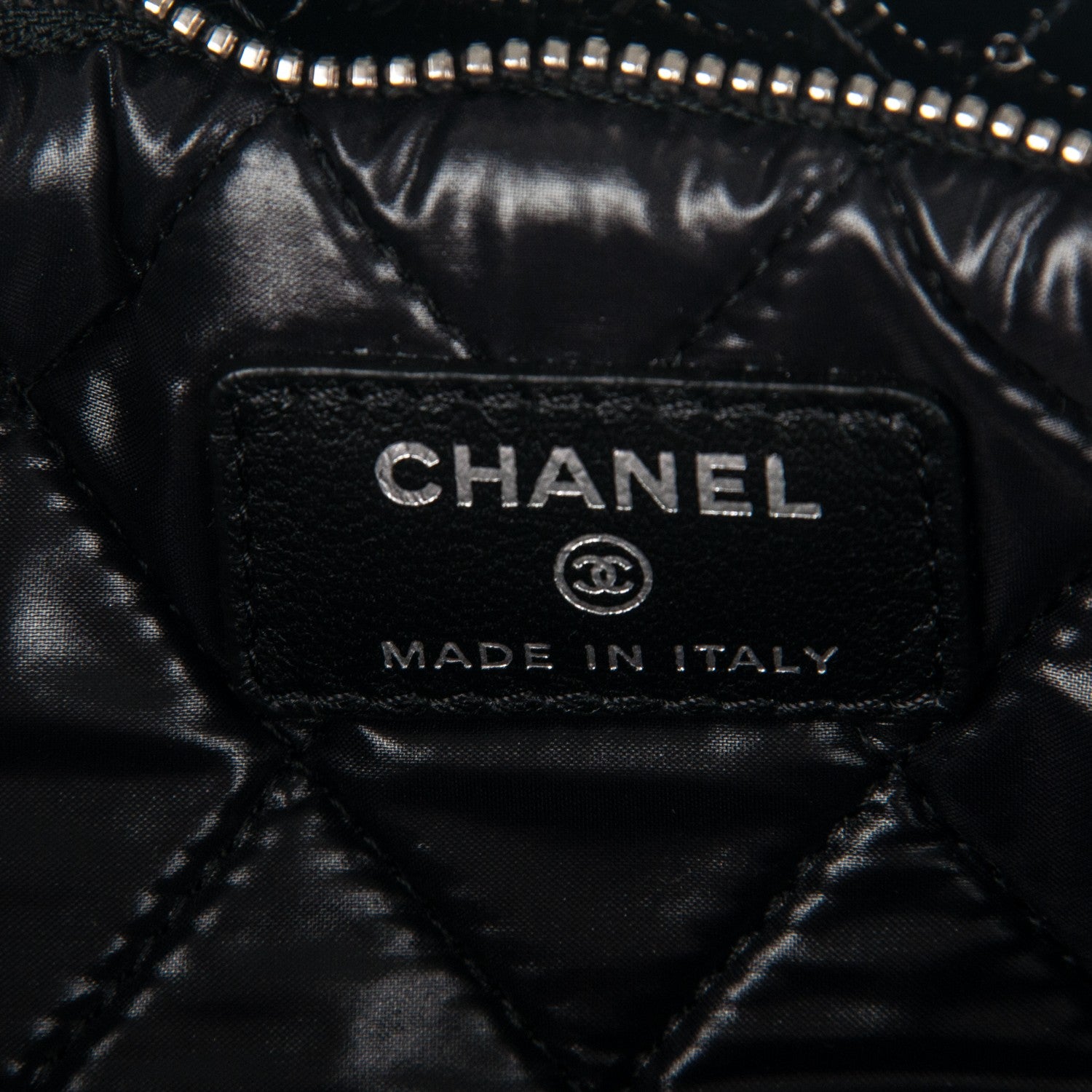 Chanel Patent Calfskin Quilted Beauty CC Clutch Black 6 of 7