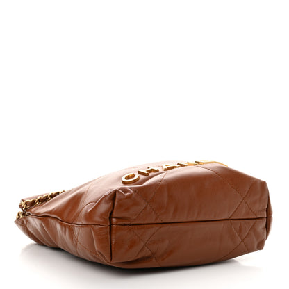 Chanel Shiny Calfskin Quilted Mini Chanel 22 Light Brown 4 of 10
