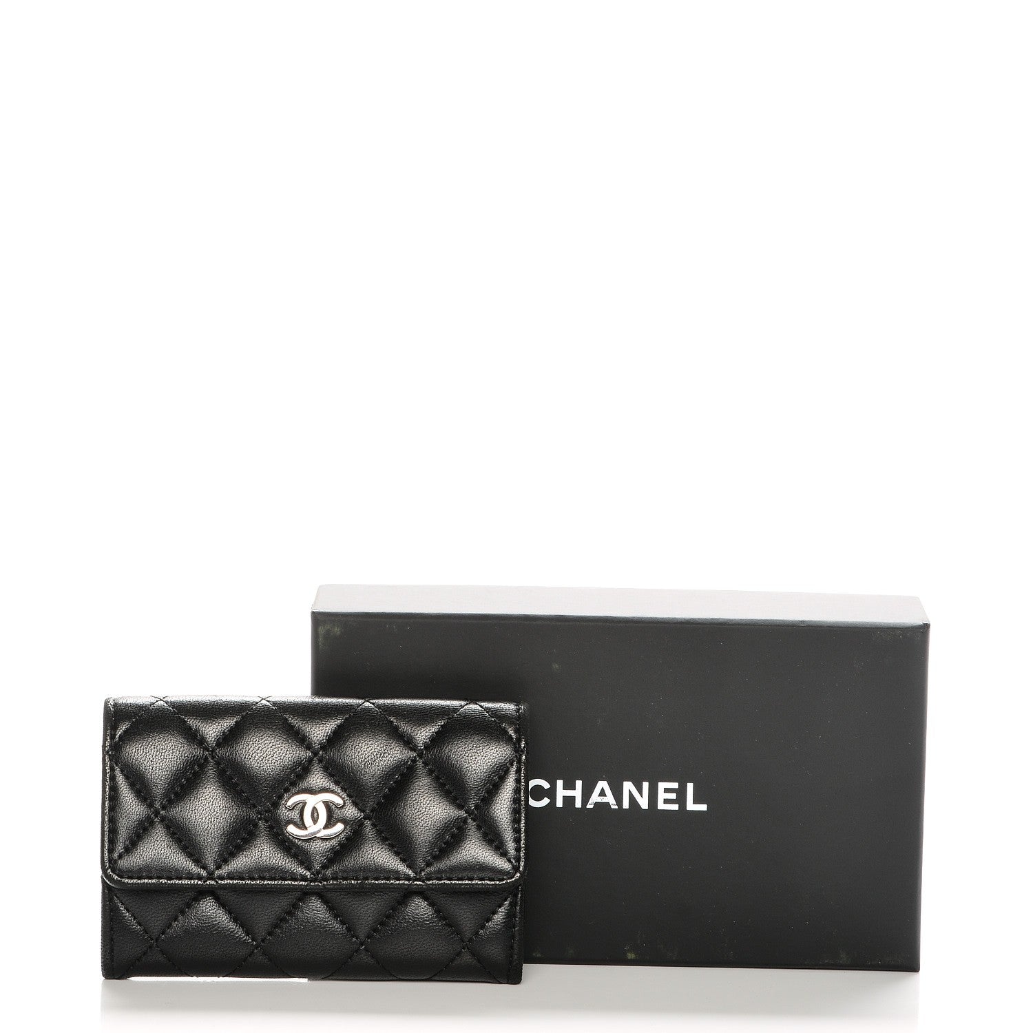Chanel Lambskin Quilted Flap Card Holder Black 9 of 9