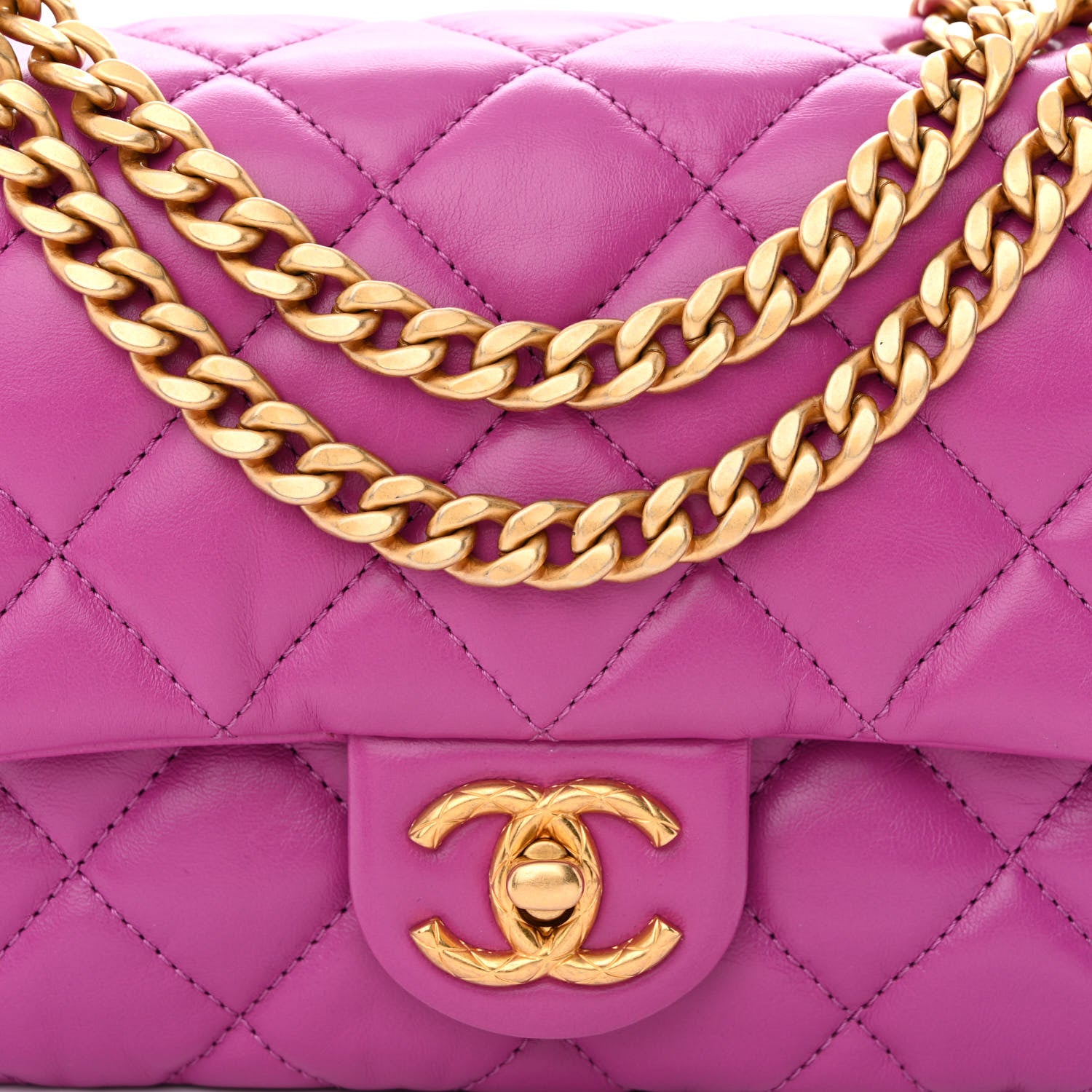 Chanel Lambskin Quilted Small Pillow Crush Flap Purple 8 of 11