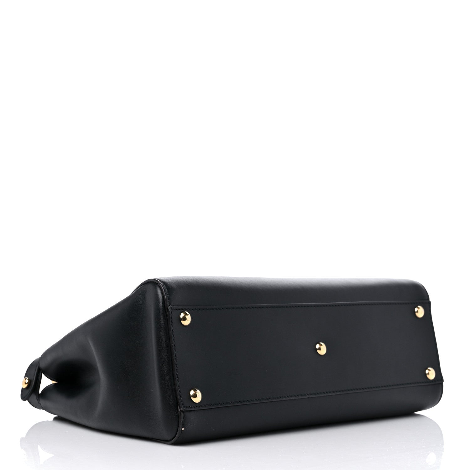 Fendi Vitello Morgan Fabric Jacquard Pequin Medium Peekaboo Iconic Satchel Black Tobacco 4 of 15