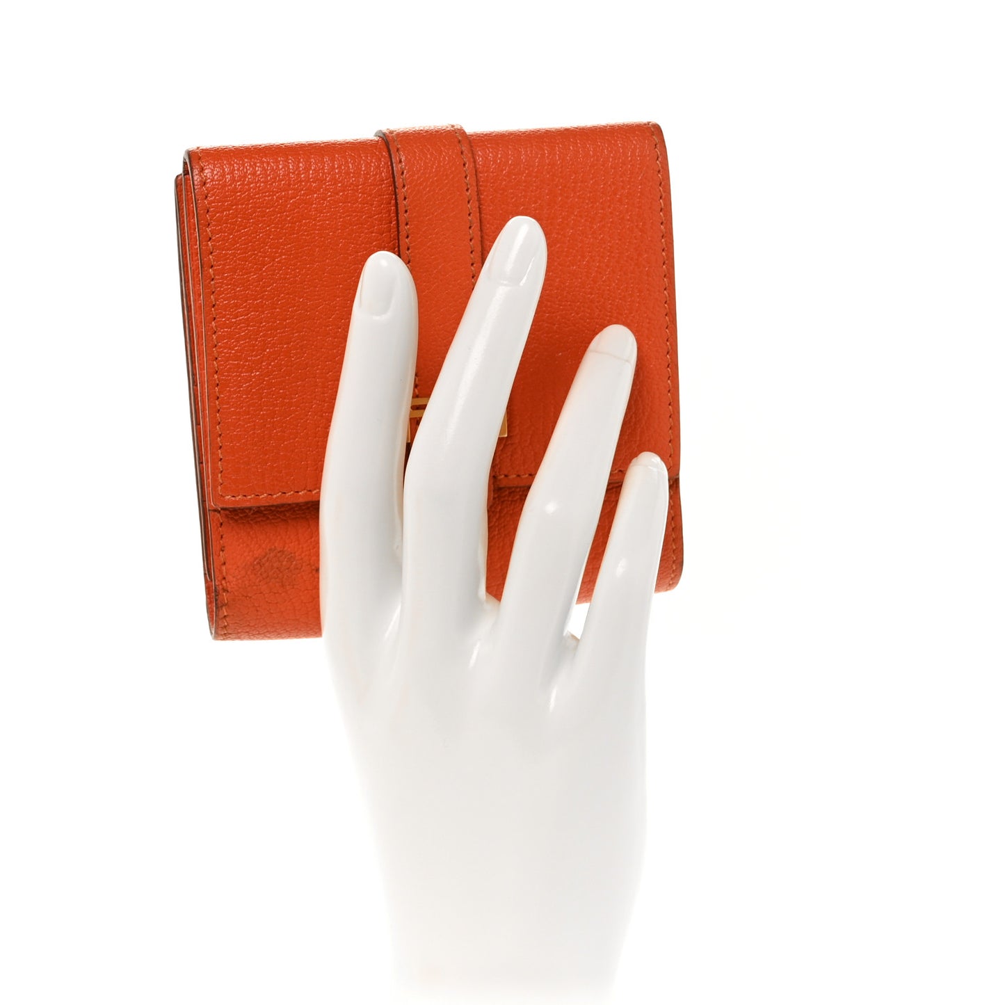 Chevre Mysore Tri Fold Bearn Wallet Orange